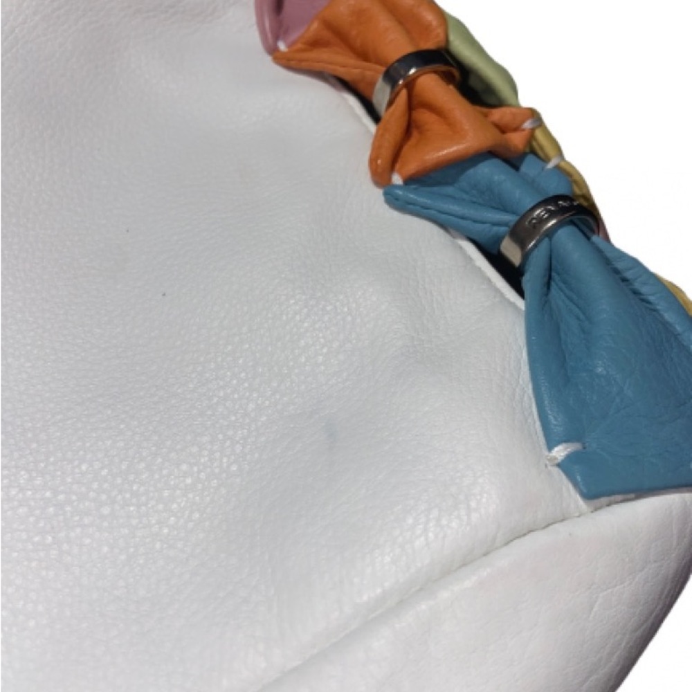 Renato Angi Multicolor Bow Tote one scratch on the back see last picture - Picture 6 of 7